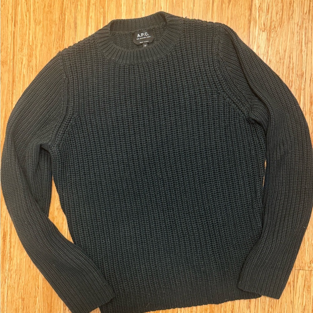 APC 100% merino wool men’s green sweater - medium